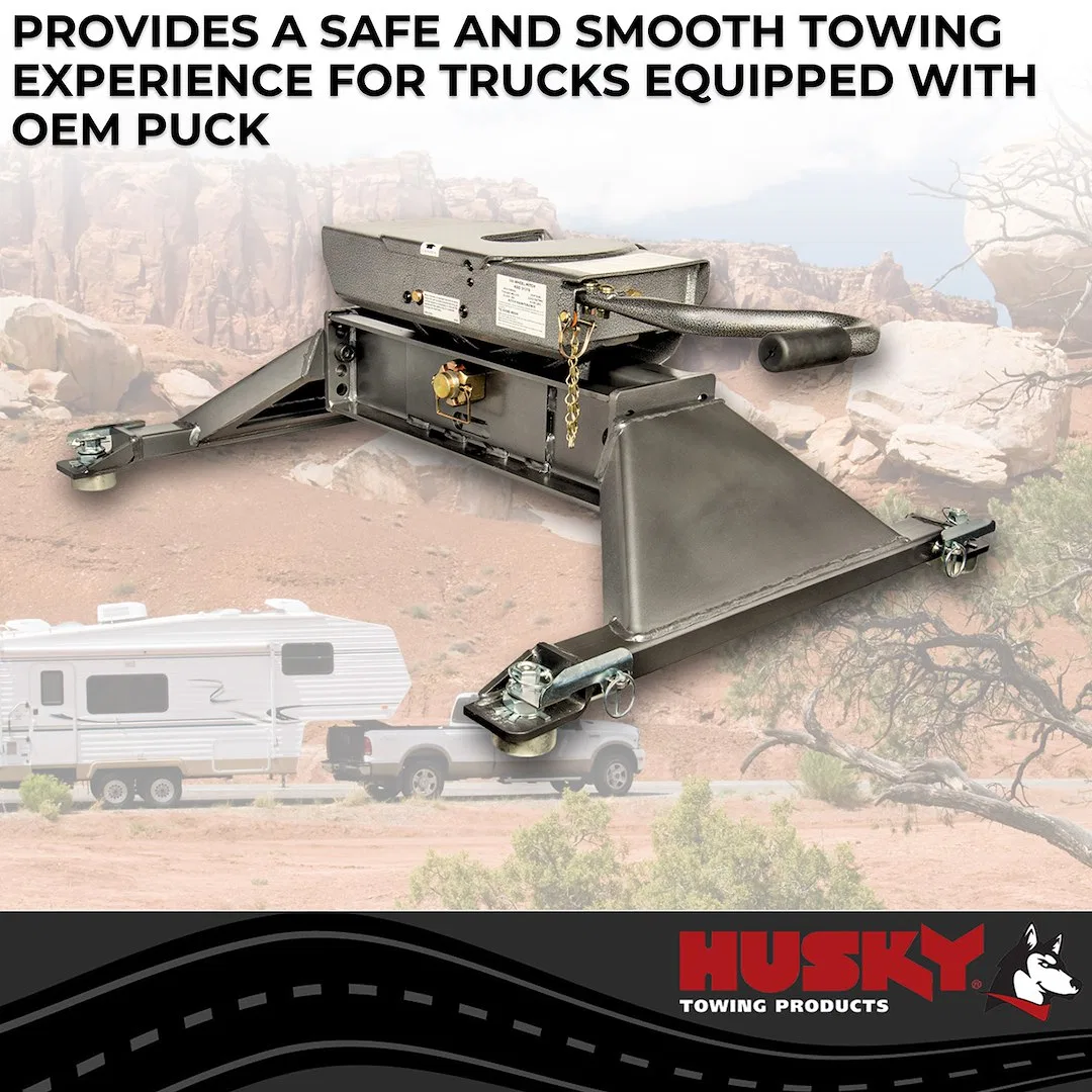 33021K – HUSKY TOWING Fifth Wheel Trailer Hitch, Use With RAM Factory Pucks Fixed 26000 Pound Weight Carrying Capacit...